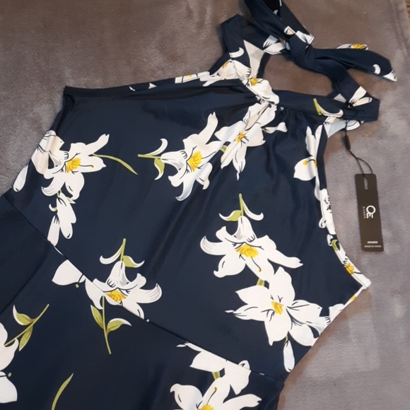 NWT Ouges women's size L high neck tie back dress - Picture 4 of 8